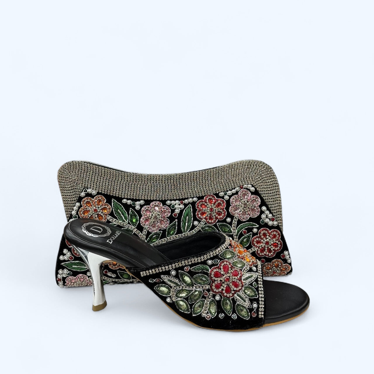 MIDNIGHT GARDEN SHOE/CLUTCH SET SIZE 39