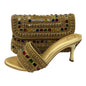ENCHANTED GOLD SHOES/CLUTCH SIZE 40