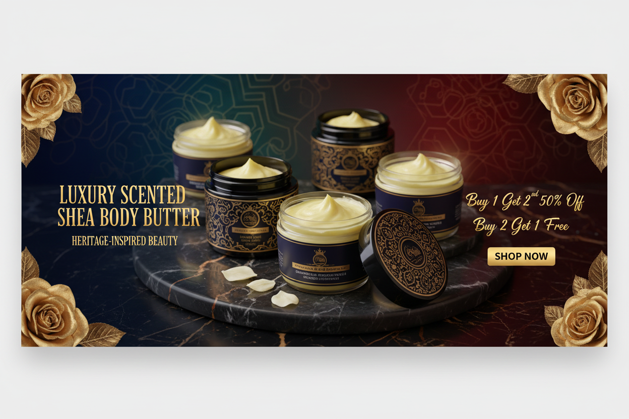 Scented Shea Body Butter Promotional Banner